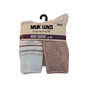 Muk Luks 6-Pack of‎ Crew Height Cozy Women's Boot Socks - shoe size 6 - 11 .